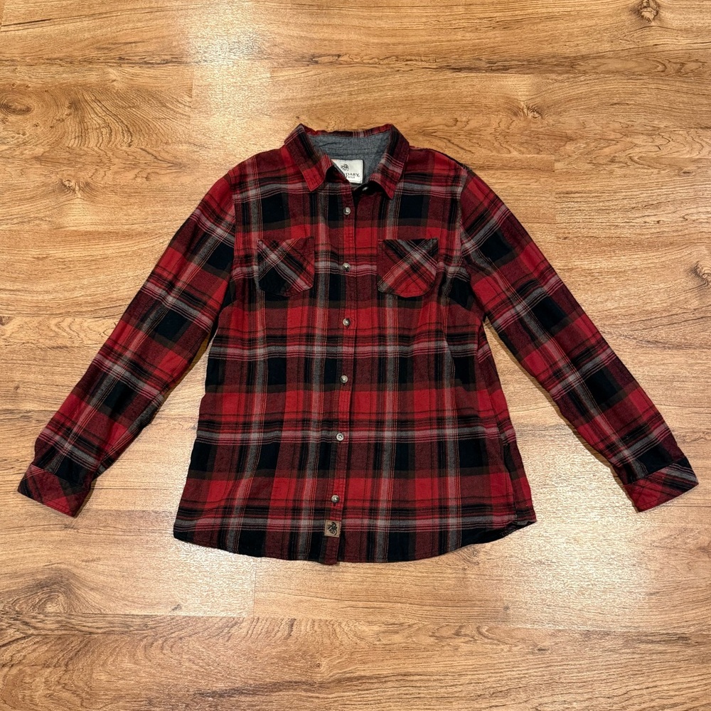 Legendary Whitetails Red and Black Flannel Button-down, Women's Sz LG